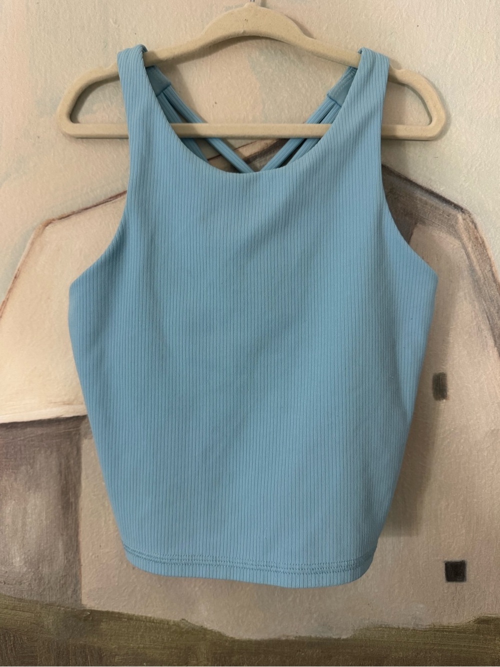 ALL IN MOTION Light Blue Ribbed Crossback Tank Top - Girls 4T